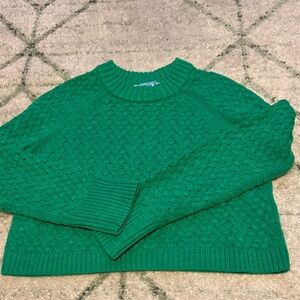 Alice + Olivia - Kelly Green crew cable sweater size XS Color